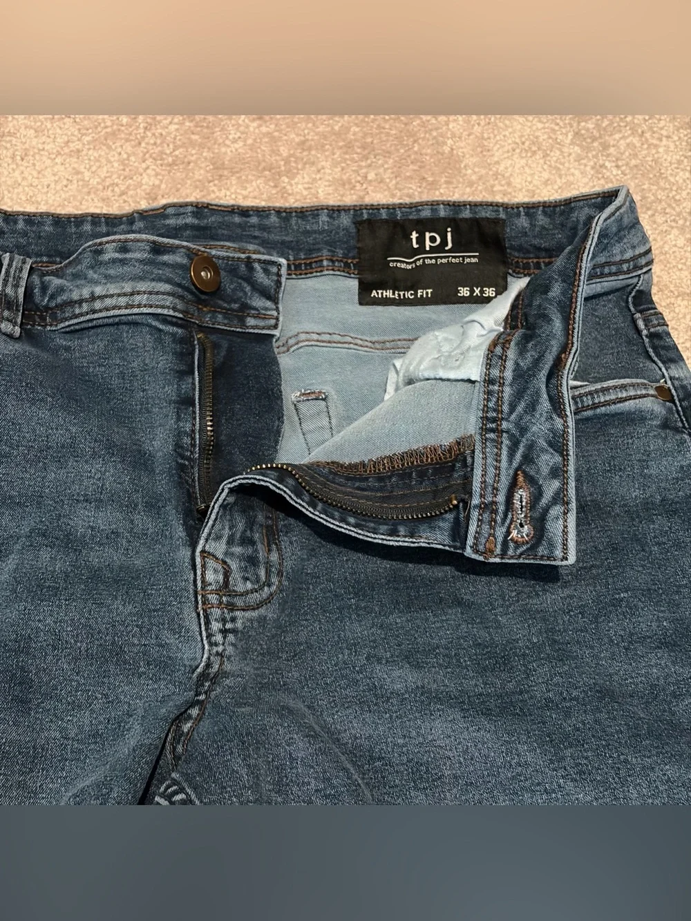 TPJ The Perfect Jeans Men’s Size 36x36 Athletic Fit Dark Wash Stretch